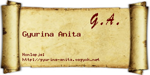 Gyurina Anita névjegykártya
