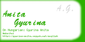 anita gyurina business card